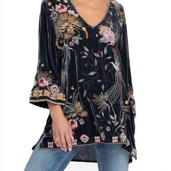 JOHNNY WAS Tops - NEW JOHNNY WAS selah velvet kimono blouse in jasper